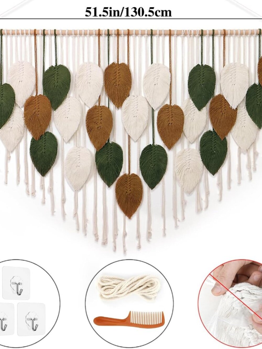 Large Macrame Wall Hanging Boho Woven Tapestry Chic Home Decor Wall Art | Modern - Picture 2 of 7